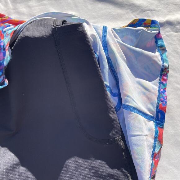 Dona Jo Fly Print Jojo Skirt Womens 1 Small Tennis Pickleball Golf Blue Splatter - Picture 3 of 5